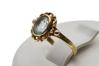 Vintage Ring mit Aquamarin Gold 585 – Bild 4