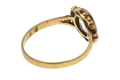 Vintage Ring mit Aquamarin Gold 585 – Bild 2