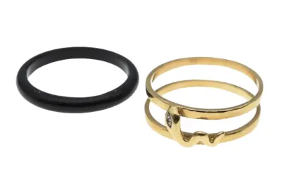 Goldring 585/14K mit schwarzem Zwischenring – Bild 4