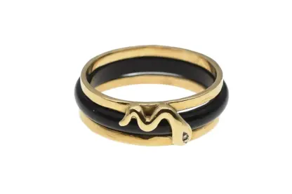 Goldring 585/14K mit schwarzem Zwischenring