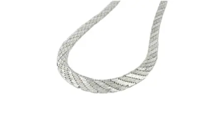 Silber Collier texturiert und glänzend ca. 41,5cm – Bild 4