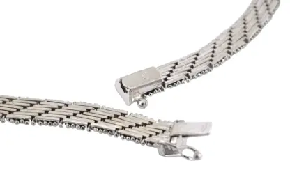 Silber Collier texturiert und glänzend ca. 41,5cm – Bild 6