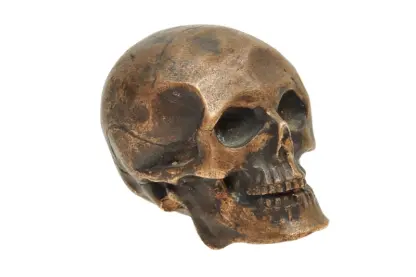 Memento Mori Totenkopf Bronze – Bild 3