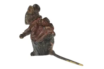 Bronzefigur kleine figürliche Ratte – Bild 4