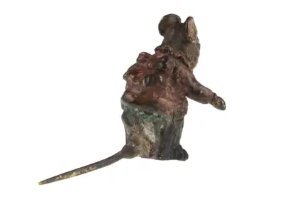 Bronzefigur kleine figürliche Ratte – Bild 3