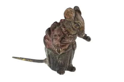 Bronzefigur kleine figürliche Ratte – Bild 2