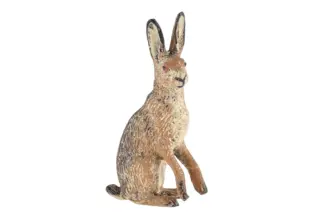 Lineol Hase aufrecht sitzend Massefigur
