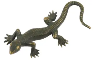 Bergmann Bronzefigur Salamander Eidechsen