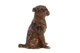 Bergmann Bronzefigur Hund Dog Schnauzer