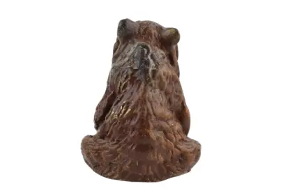 Bergmann Bronzefigur Braunbär sitzend – Bild 3