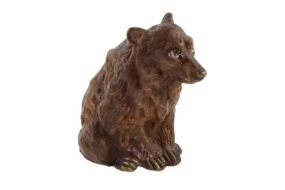 Bergmann Bronzefigur Braunbär sitzend – Bild 2