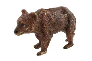 Bergmann Bronzefigur Braunbär gehend