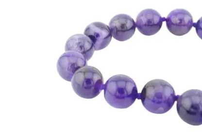 Rundes Amethyst-Steinperlen Schmuckset aus Halskette und Armband – Bild 5
