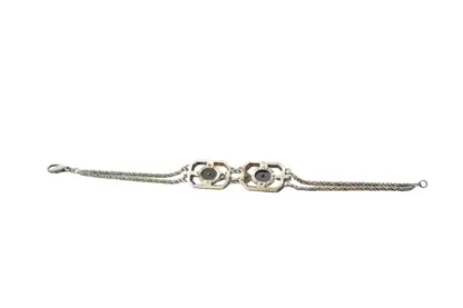 Silber Jugendstil Schmuckset mit Schwarzen und Rosa Steinen – Bild 11