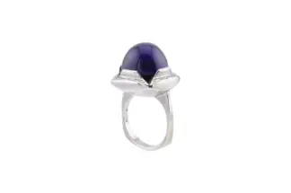Skandinavischer Design Silberring mit Amethyst Stein