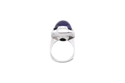 Skandinavischer Design Silberring mit Amethyst Stein – Bild 7