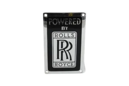 Hier sehen Sie ein original Rolls Royce Metall Schild. Es ist ca 8 x 13 cm groß. 