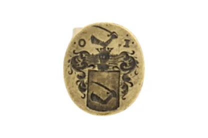 Bronze Petschaft mit Wappen Arm mit Säbel – Bild 4