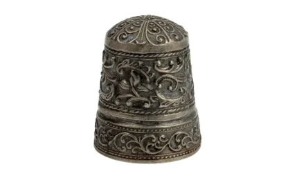 Silberner Fingerhut mit floralem Muster Sammlerstück Fingerhut, thimble, silver, silber, Vintage