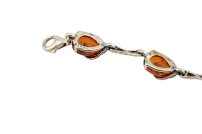 Vintage Silber und Bernstein Armband Jugendstil – Bild 6