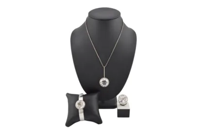 3-teiliges Design Silberschmuck Set mit Kristall – Bild 2