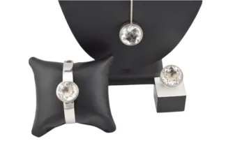3-teiliges Design Silberschmuck Set mit Kristall