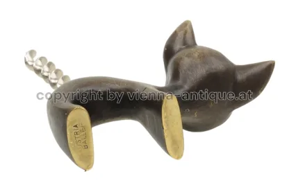 Herta Baller Bronzefigur Katze als Korkenzieher Made in Austria – Bild 4