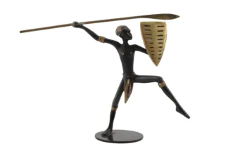 Richard Rohac Bronzefigur afrikanischer Krieger Made in Austria