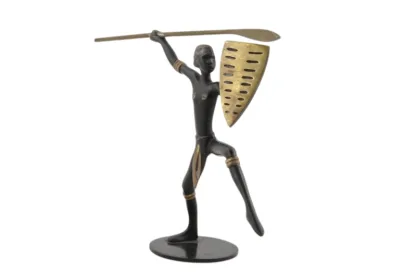 Richard Rohac Bronzefigur afrikanischer Krieger Made in Austria – Bild 2