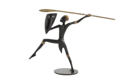Richard Rohac Bronzefigur afrikanischer Krieger Made in Austria – Bild 5