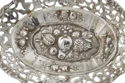 Silber Schälchen mit kunstvoller Obst Prägung – Bild 3