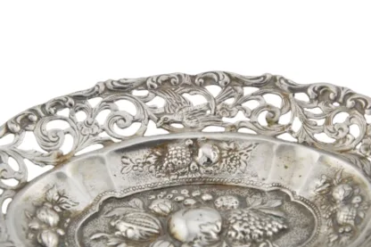 Silber Schälchen mit kunstvoller Obst Prägung – Bild 4