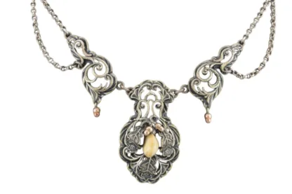 Silber Trachten Collier mit Grandel – Bild 2