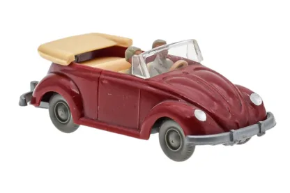 Wiking VW Käfer Cabrio weinrot Typ2 verglast – Bild 2
