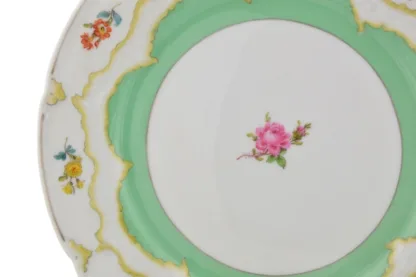 Seltenes 3-teiliges Meissen Set Kaffeetasse Untertassen Dessertteller – Bild 8