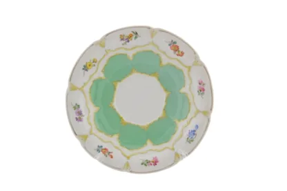 Seltenes 3-teiliges Meissen Set Kaffeetasse Untertassen Dessertteller – Bild 3
