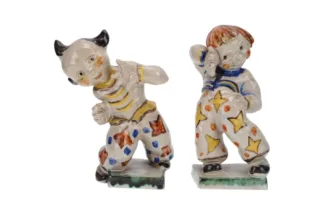 Goldscheider Buchstützen Max und Moritz MN 6164 u. 6165