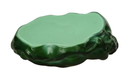 Malachit Glas Schale mit Weiblichem Akt um ca 1935 von Schlevogt – Bild 7