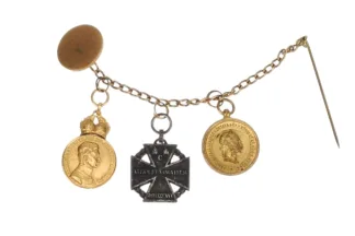Miniatur Ordenskette Signum Laudis, Kriegsmedaille 1873, Truppenkreuz