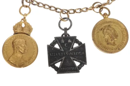 Miniatur Ordenskette Signum Laudis Kriegsmedaille 1873 Truppenkreuz – Bild 2