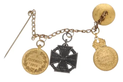 Miniatur Ordenskette Signum Laudis Kriegsmedaille 1873 Truppenkreuz – Bild 3