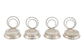Set Englische Silber Menu Halter