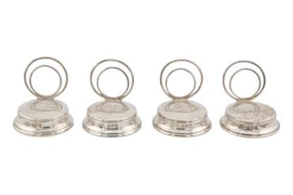Set Englische Silber Menu Halter