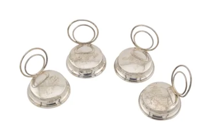 Set Englische Silber Menu Halter