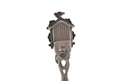 Silberlöffel mit Miniatur Kuckucksuhr – Bild 4