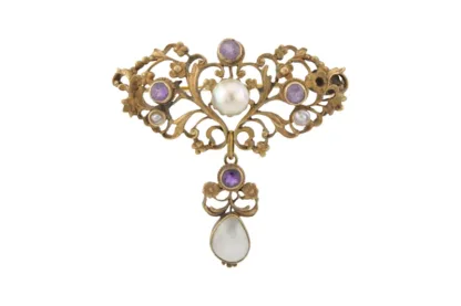 Florale Jugendstil Brosche von 1900