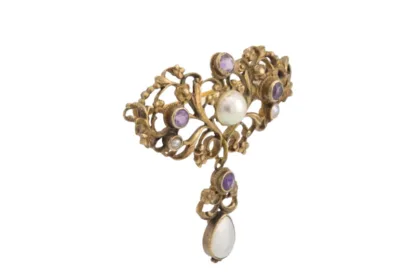 Florale Jugendstil Brosche von 1900 – Bild 3