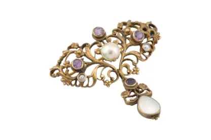 Florale Jugendstil Brosche von 1900 – Bild 4