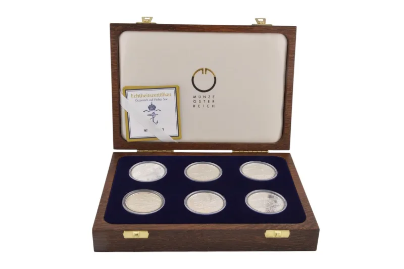 Münze Österreich Auf Hoher See in Luxus Marine Schatulle 2 Münze Österreich Auf Hoher See in Luxus Marine Schatulle – Bild 2