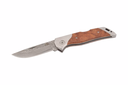 Puma TEC Damast Klappmesser mit Wurzelholz Griffstück – Bild 3